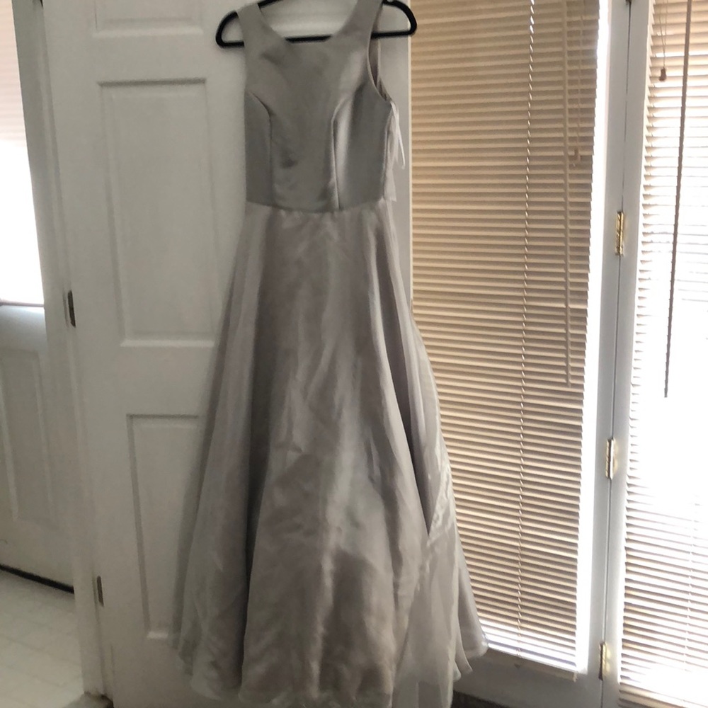 Formal silver full length gown